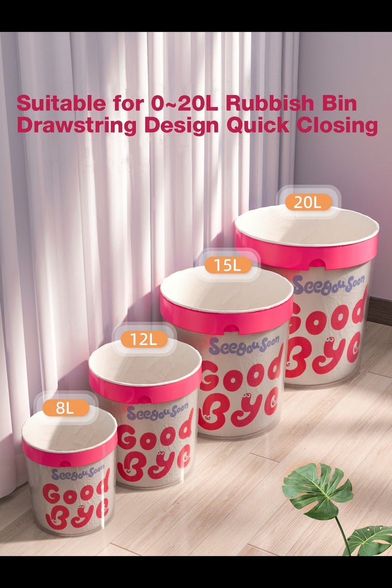 أكياس قمامة صغيرة برباط، 60 عدد أكياس القمامة الصغيرة للحمام المطبخ المكتب، 44 × 44 سم - Image 4